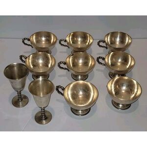 Vintage Silver Plated Goblet Chalice Venetia Spain Dessert Cups‎ Set Of 10 Read
